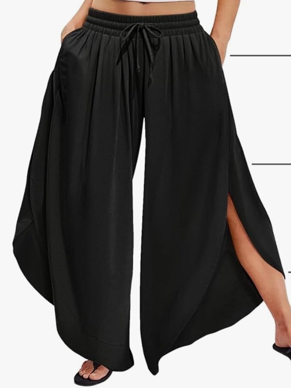 Tarse Linen Wide Leg Side Split